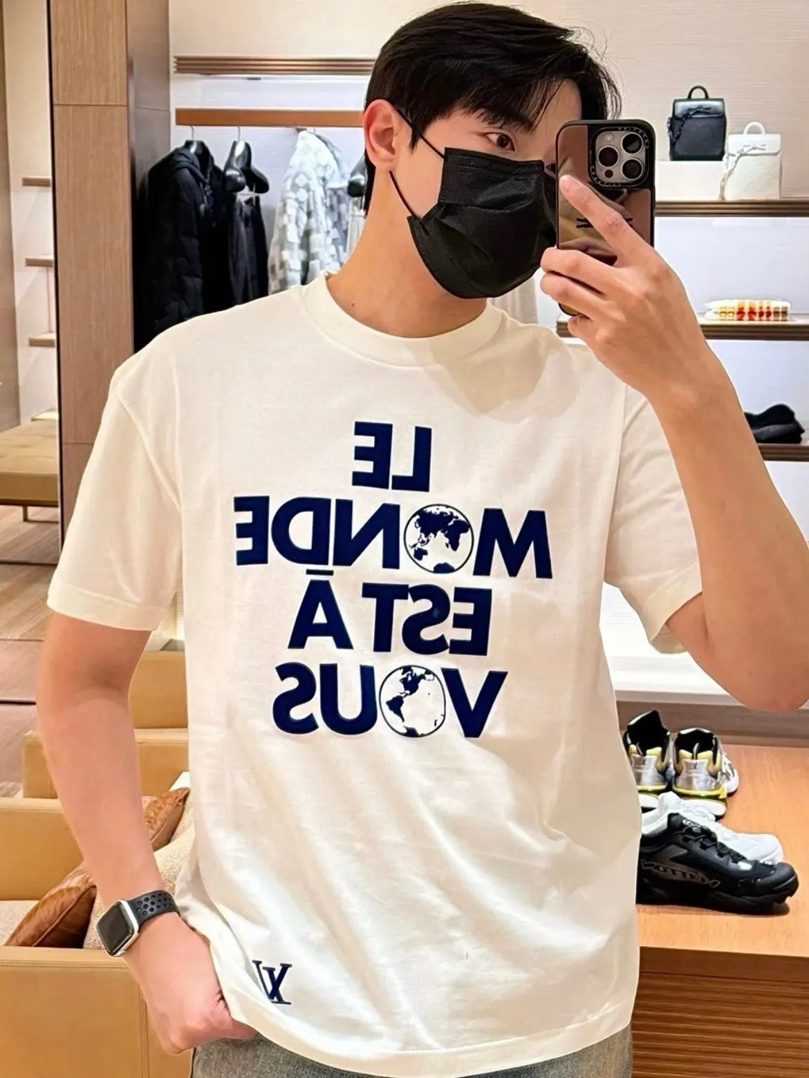 Louis Vuitton/Louis Vuitton 25ss earth flocked short sleeves